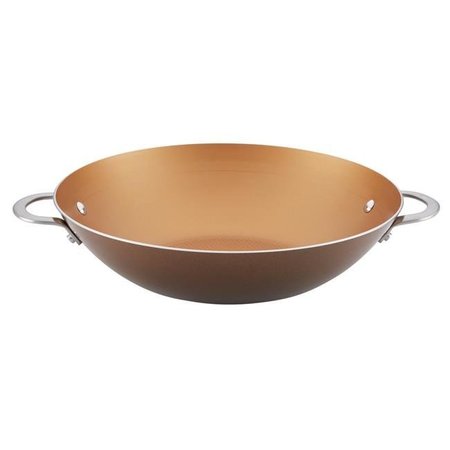 AYESHA CURRY Ayesha Curry 10382 Porcelain Enamel Nonstick Wok; 14 in. - Brown Sugar 10382